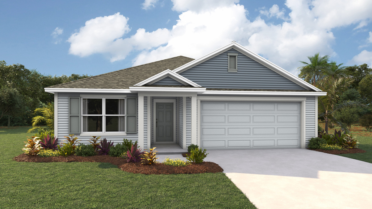 One story home with two car garage elevation AS