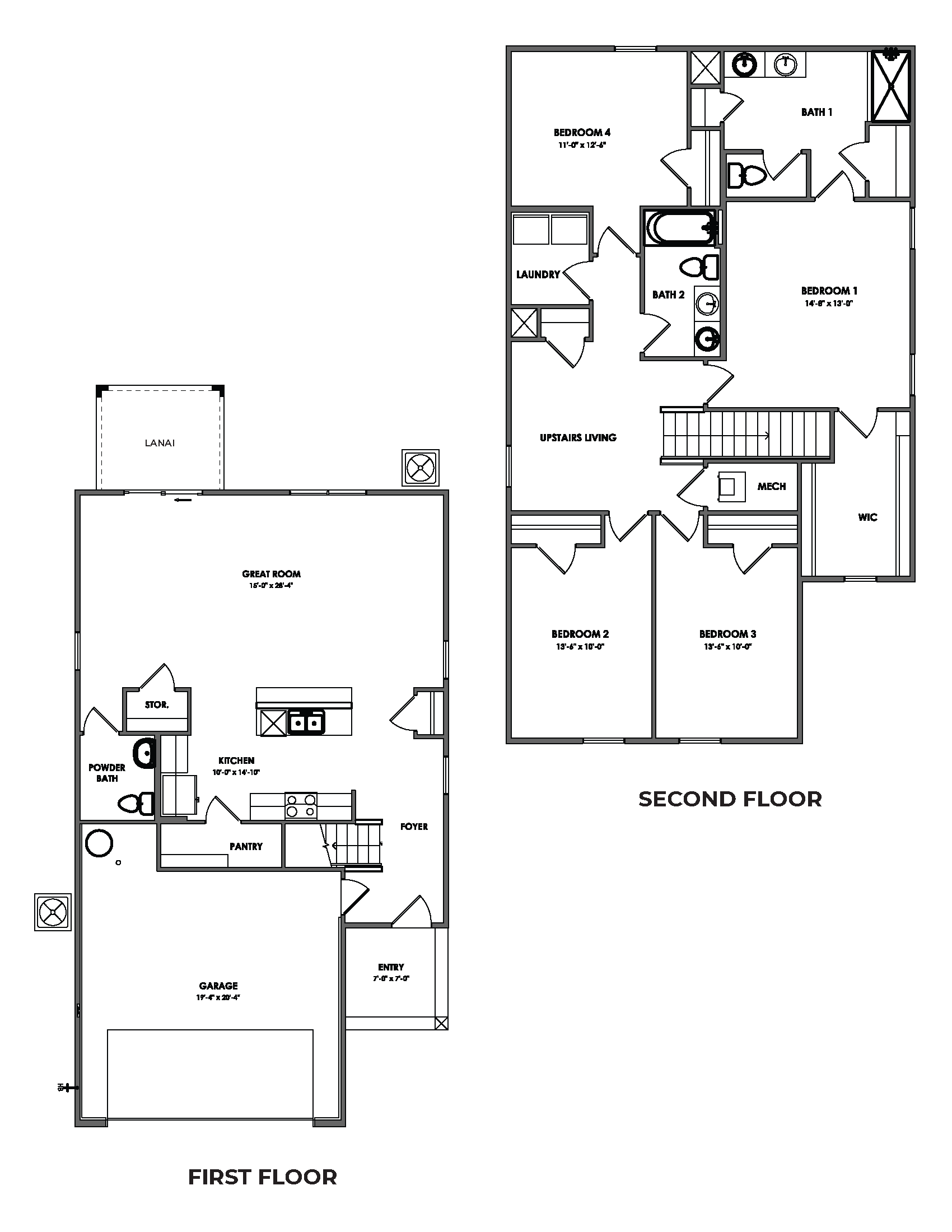 Elston floorplan blacklines