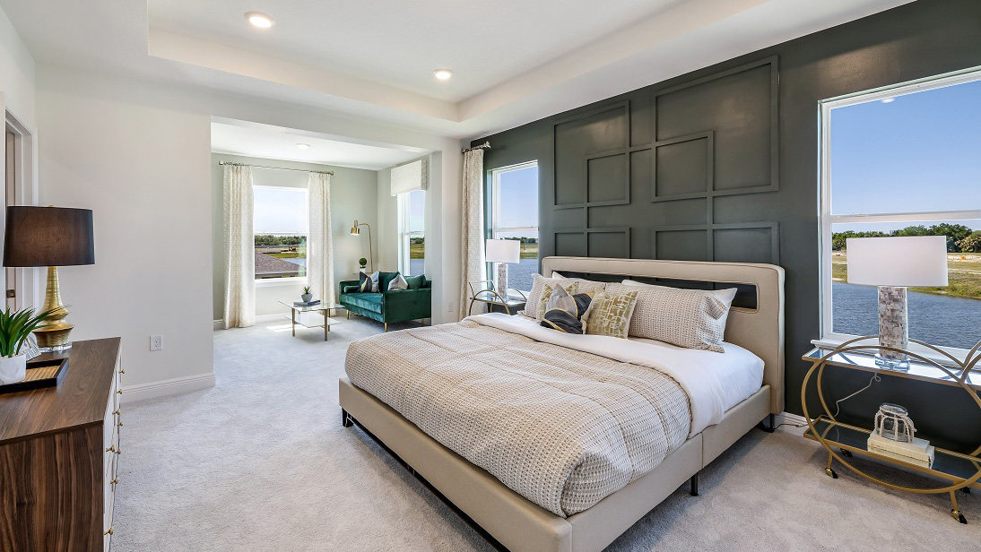 Bedroom with gray décor