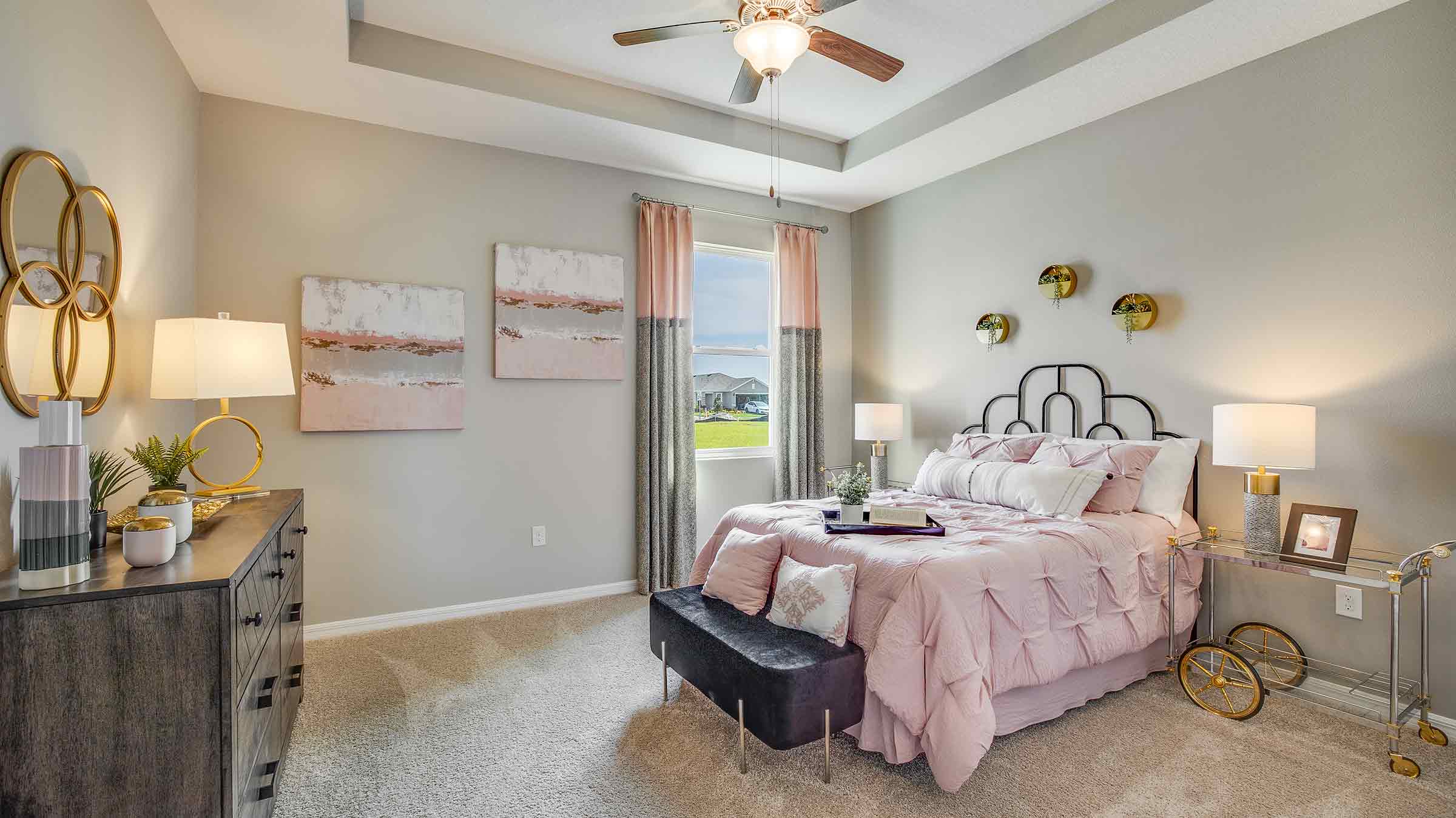 Bedroom with light walls and window