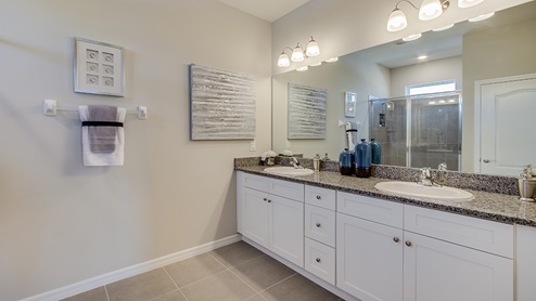 JB Ranch Delray Owner's suite ensuite with double sink vanity