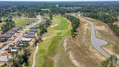 Lake Diamond aerial footage of golf course