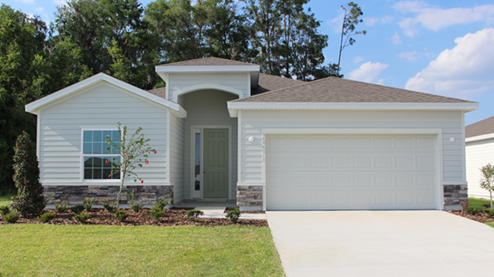 One story home with two car garage elevation KS