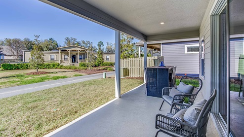 Backyard view from the covered patio