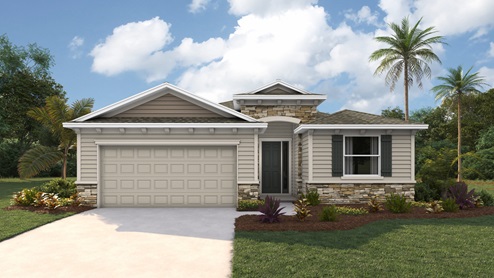 One story home with two car garage elevation FS