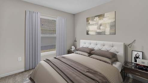 Bedroom with gray décor