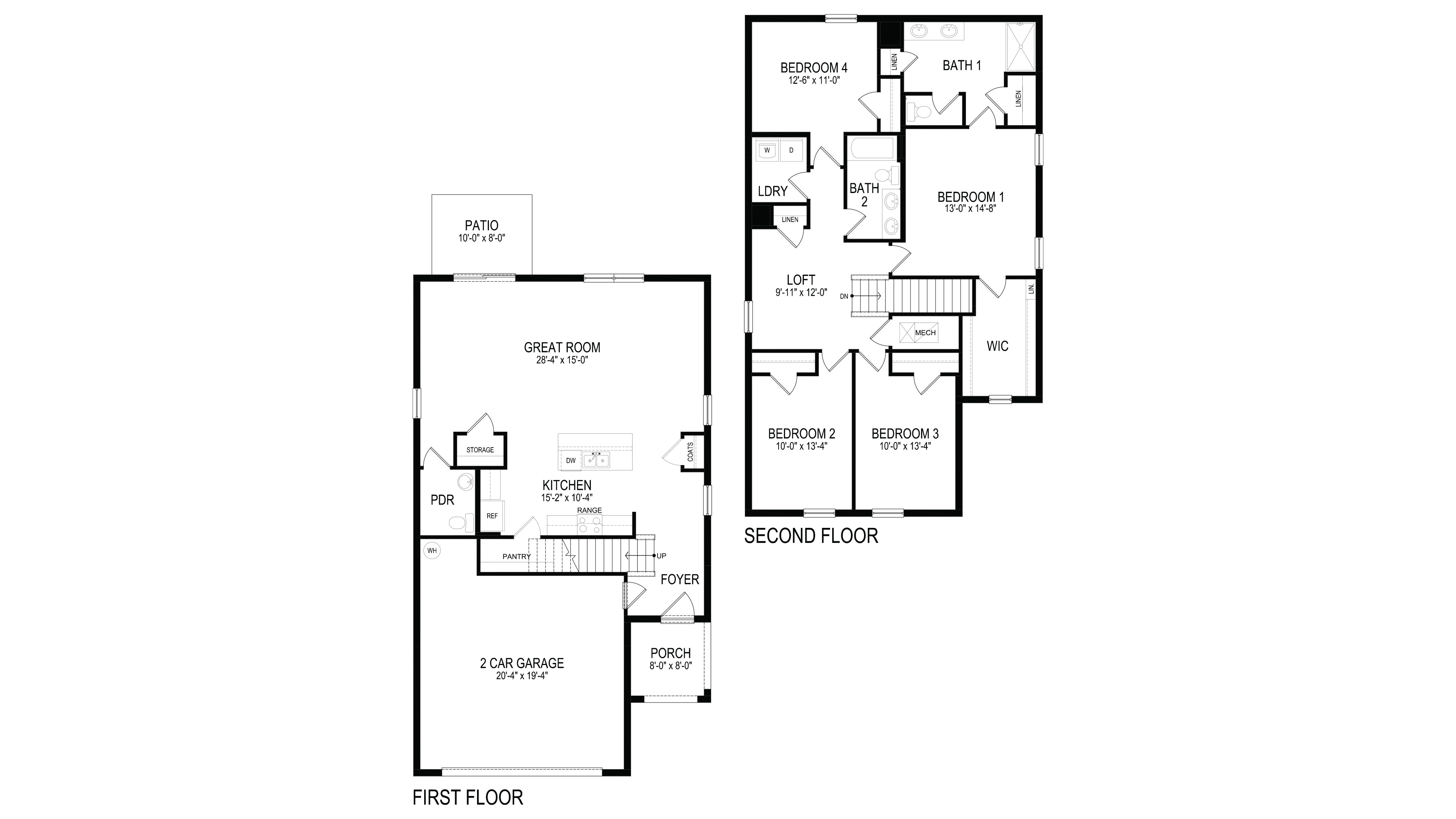Elston floorplan blacklines