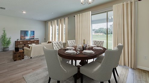 Finley Woods Coral dining room with access to the outdoor covered lanai