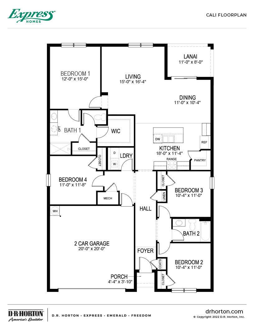 Floor Plan in Express Indian River Preserve Mims, FL D.R. Horton