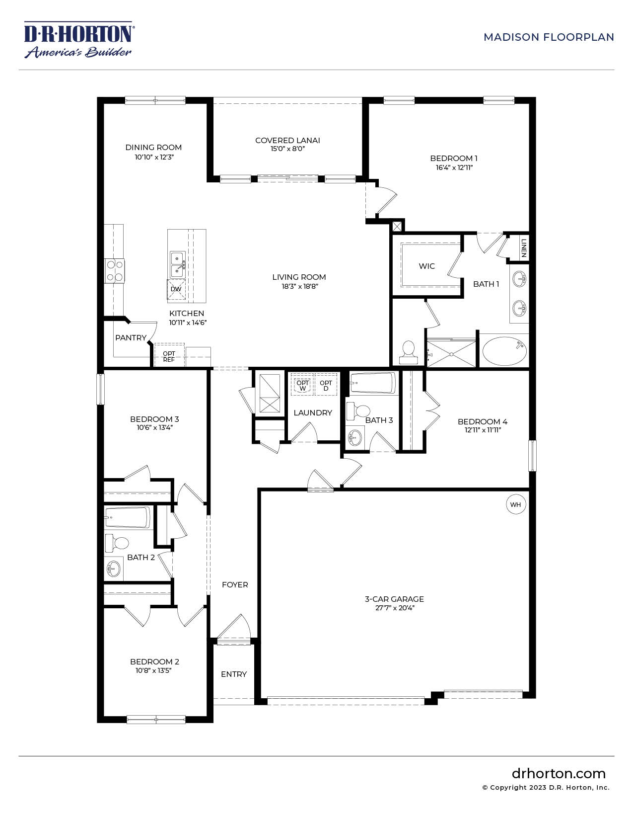 Floor Plan in Crystal Bay Estates GrantValkaria, FL D.R. Horton