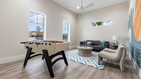 Foosball table located at the Crystal Bay Estates Amenity Center