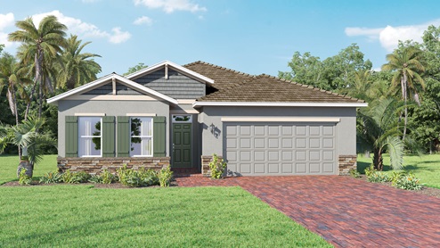 Bristol Exterior Elevation B with Paver Driveway