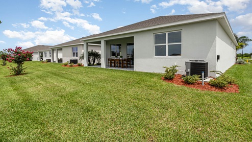 Delray Model Home Exterior showing the covered lanai