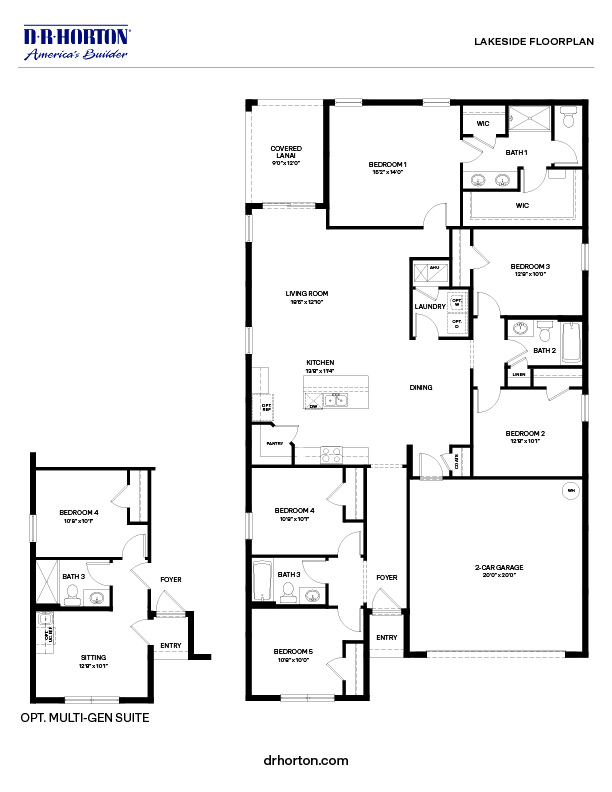 Lakeside Multi-Gen Option Floor Plan