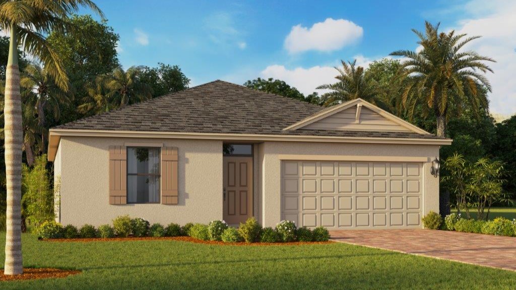 An exterior photo showing a modern single-family home with a shingled roof and manicured landscaping under a blue sky.