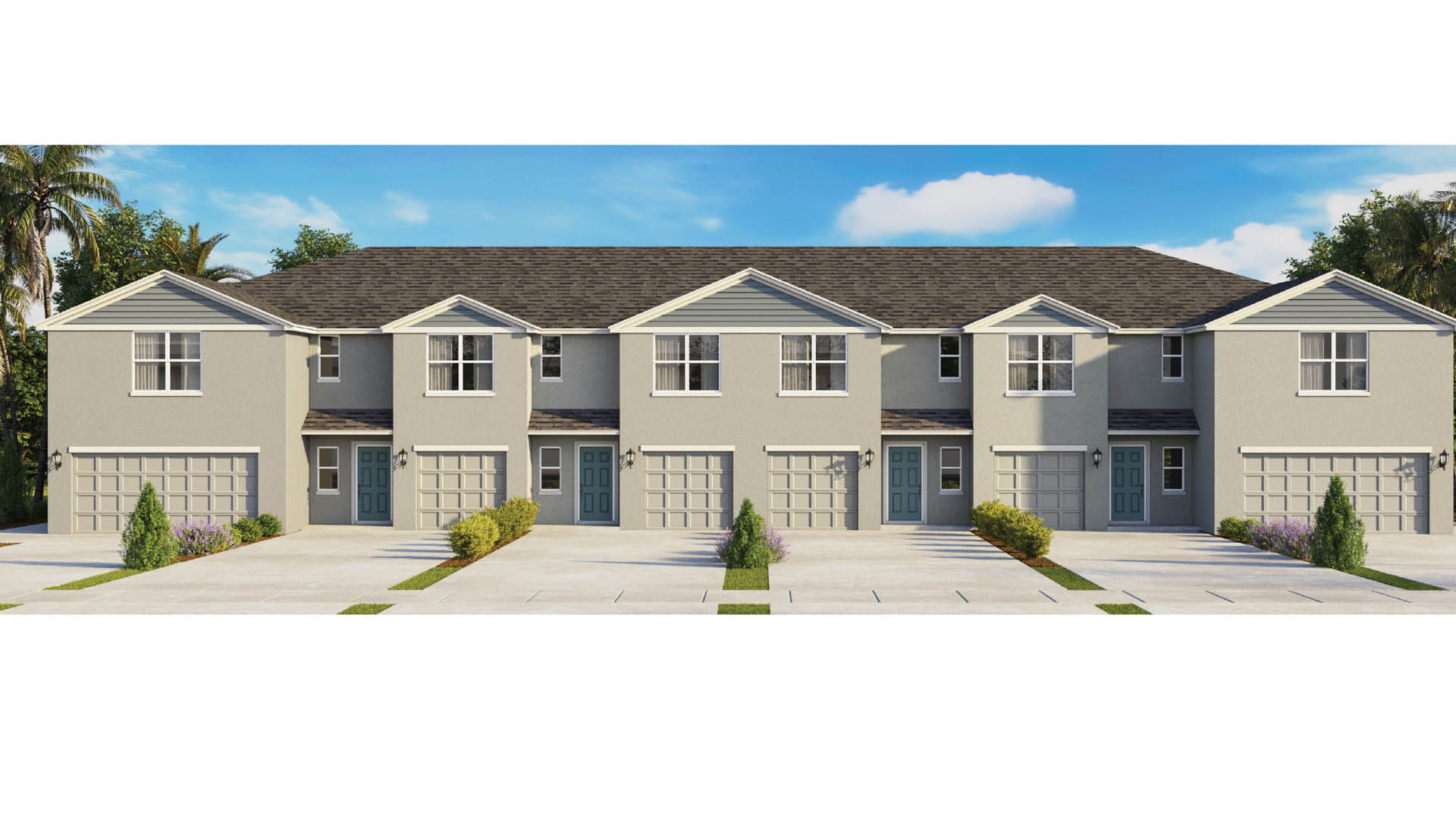 6 unit townhomes with one and two-car garage options