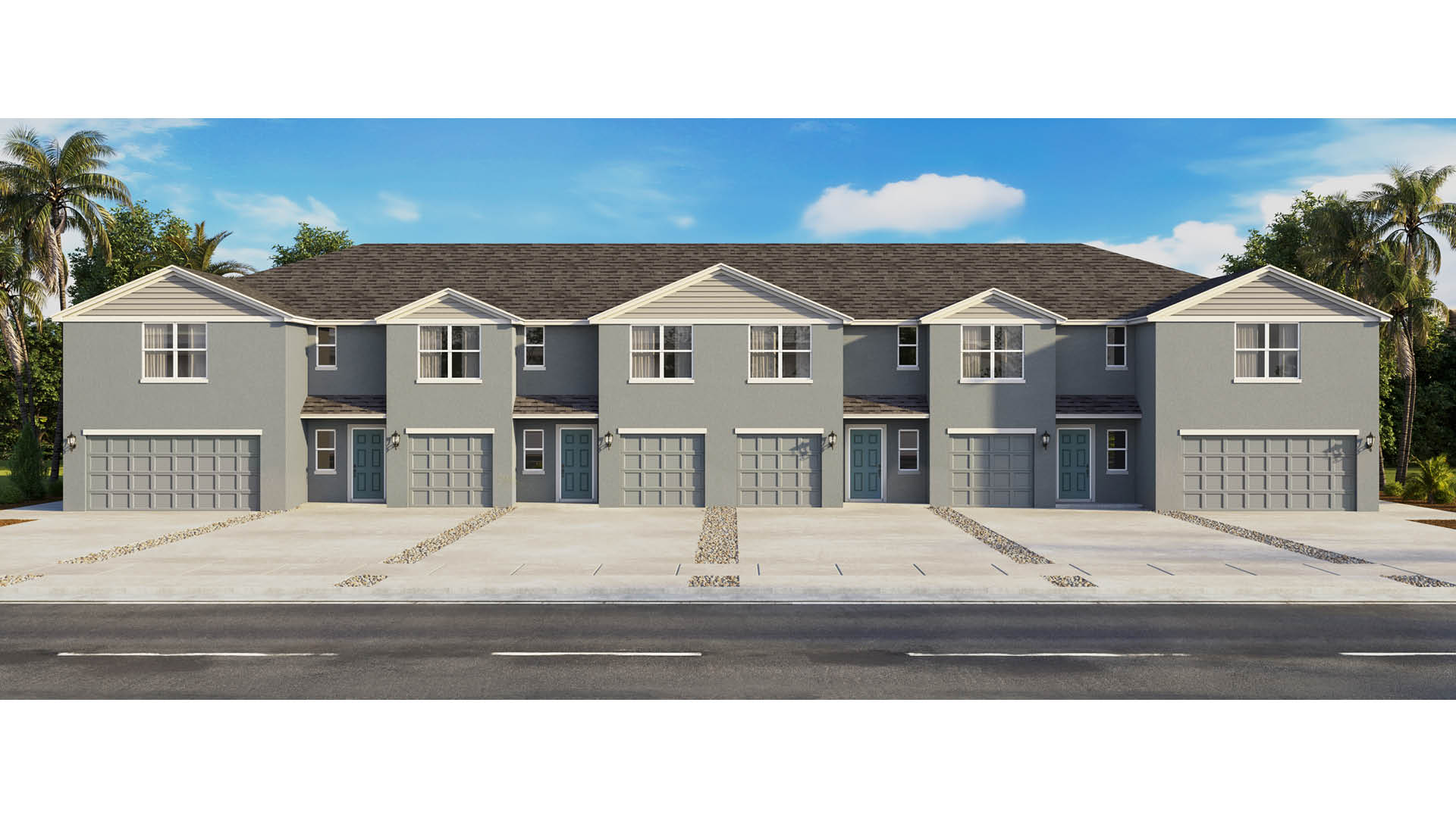 6 unit townhomes with one and two-car garage options