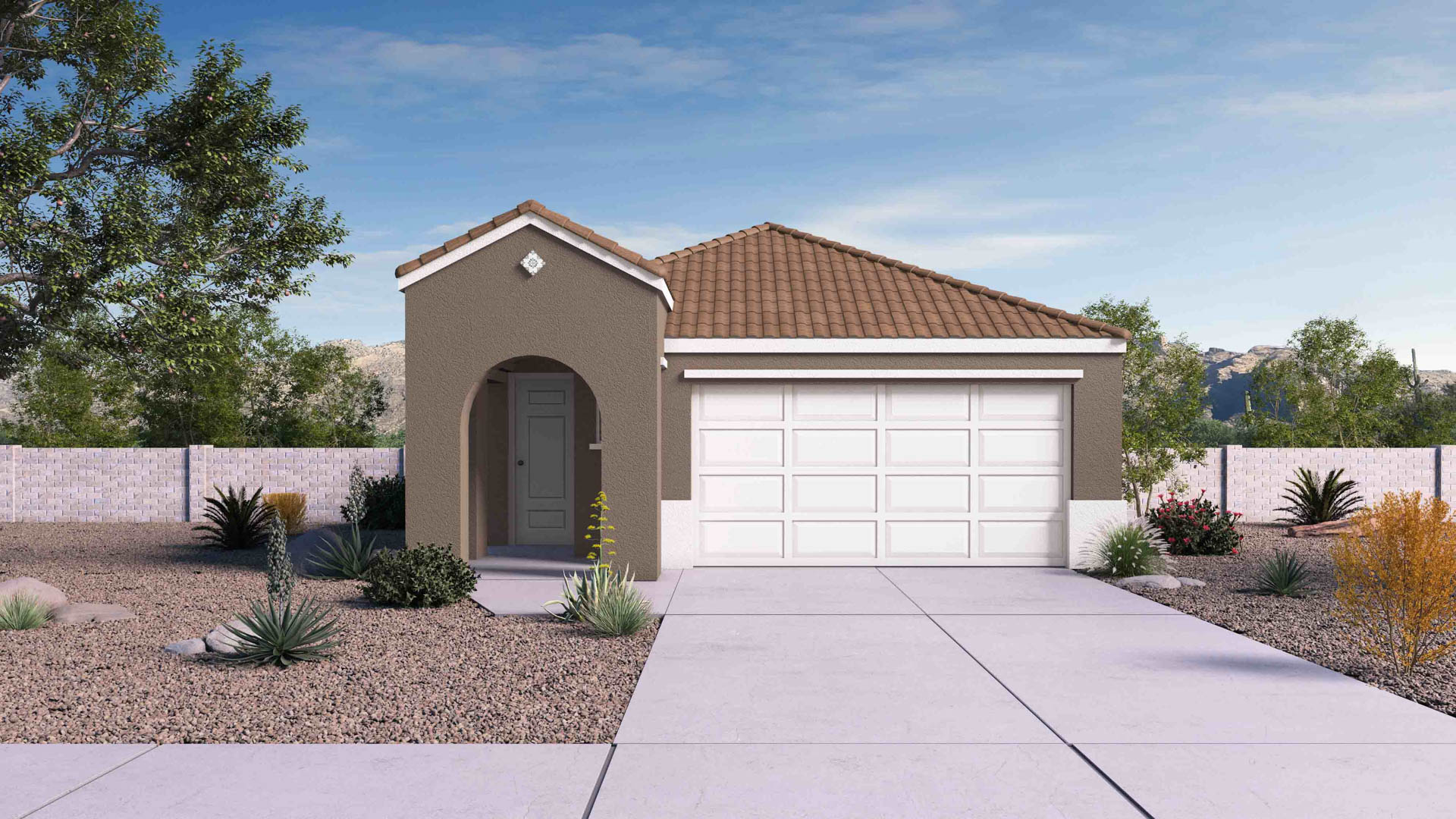 Nova Plan, The Buttes at Mystic, Peoria AZ 1 story, 2-car garage street view