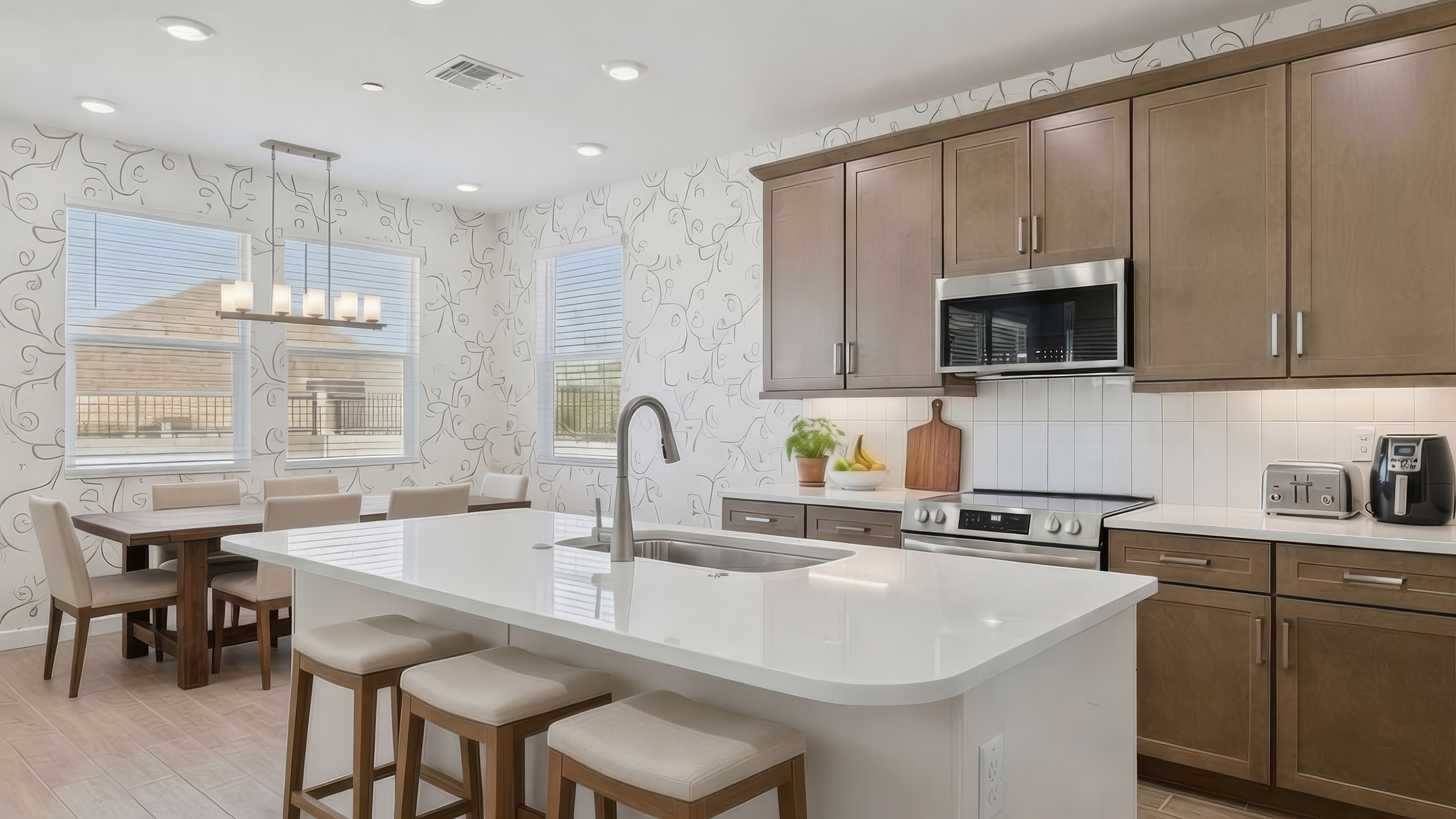 Virtually Staged Kitchen and Dining Room