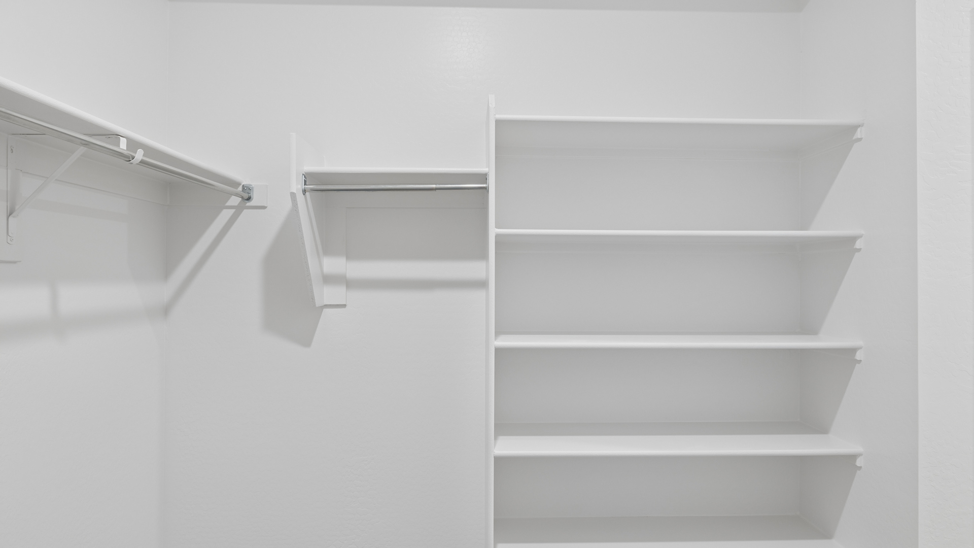 Primary bedroom with plush carpeting and a large walk-in closet.