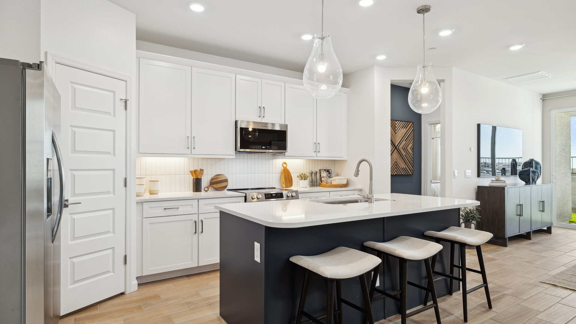 Kitchen with island.