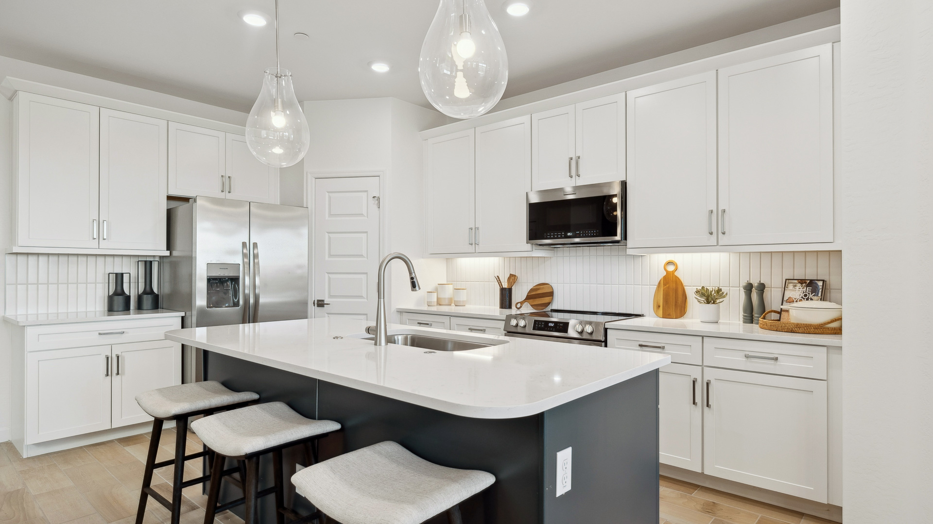 Kitchen with island.