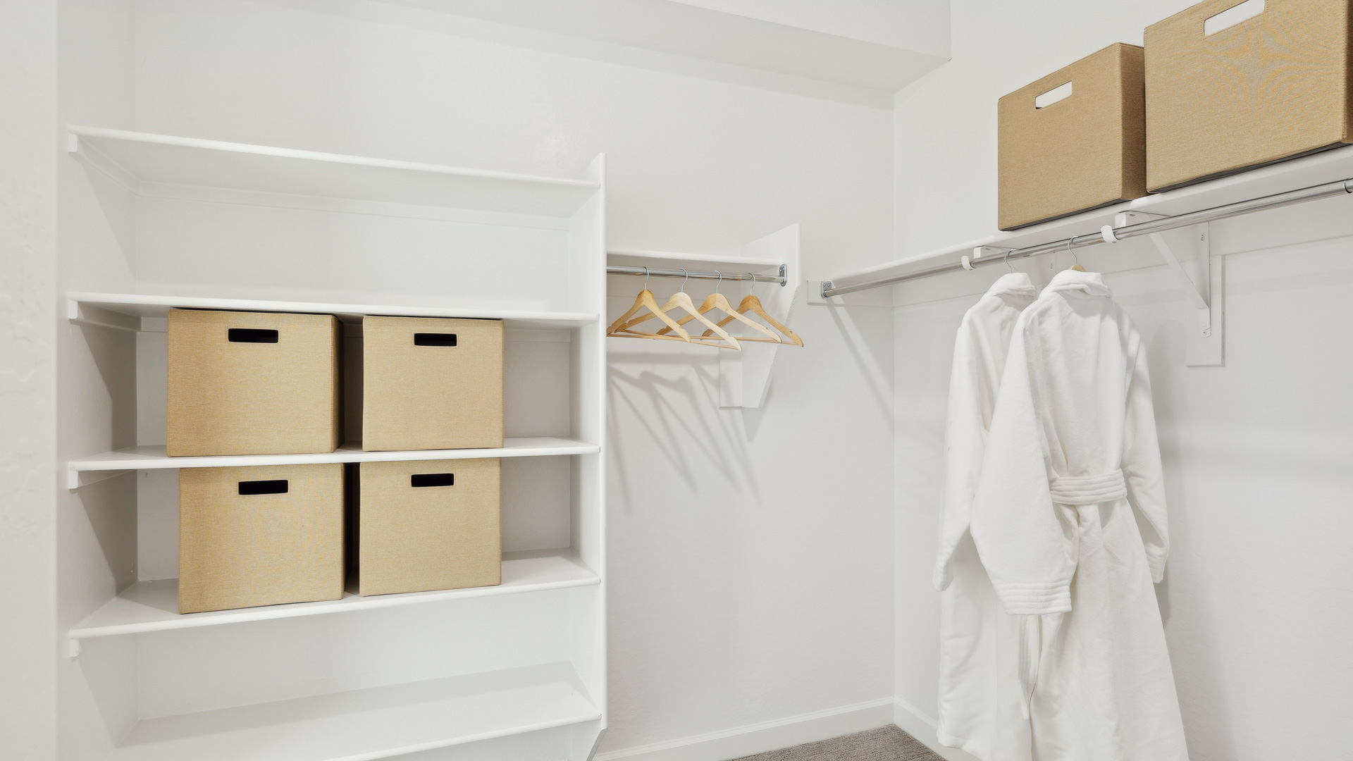 Primary suite with walk-in closet.