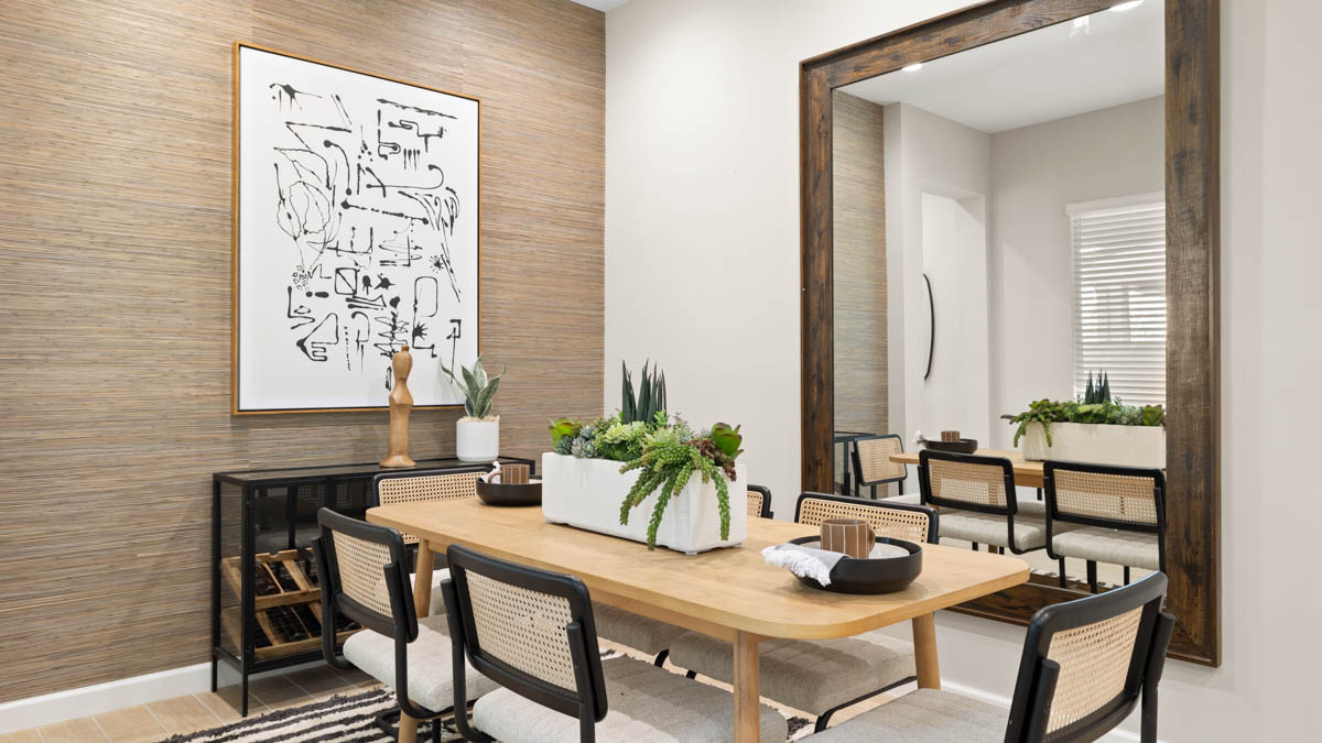 Spacious dining area that connects with the living room and kitchen.