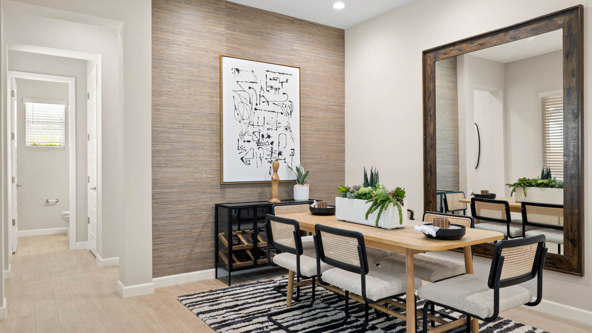 Spacious dining area that connects with the living room and kitchen.