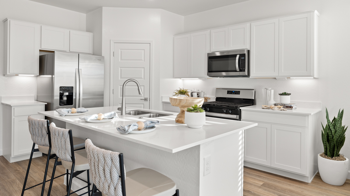 spacious kitchen with large island