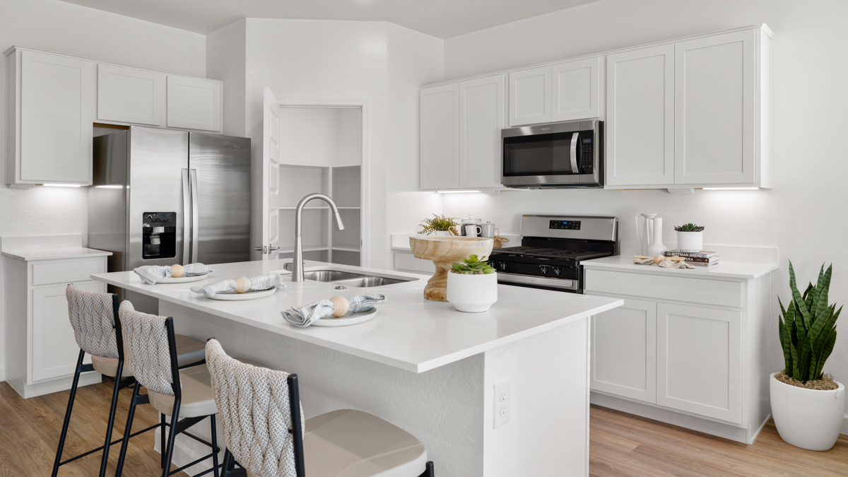 spacious kitchen with large island