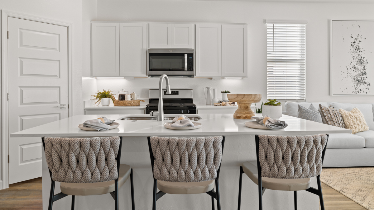 spacious kitchen with large island