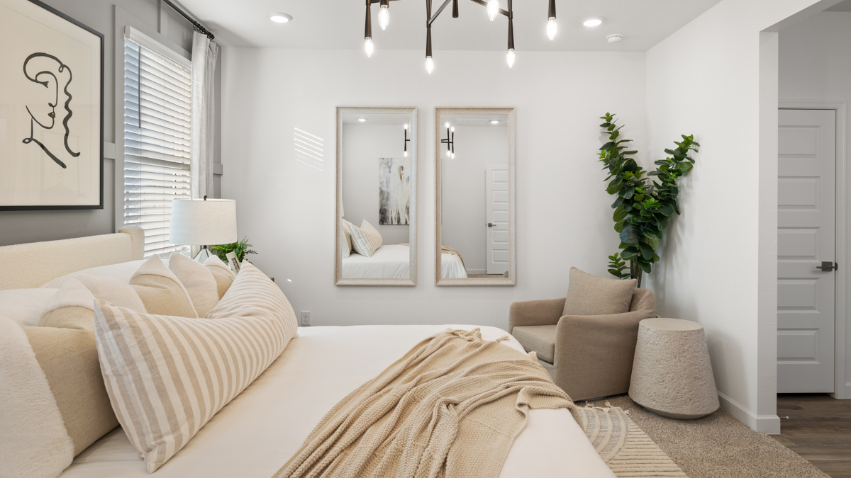 primary suite with walk in closet