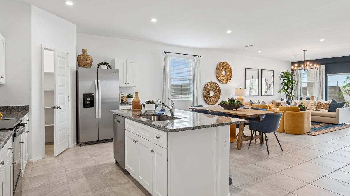 spacious kitchen with large island
