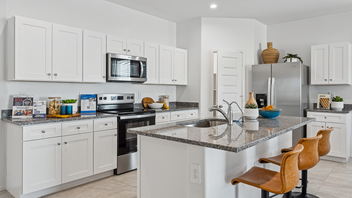 spacious kitchen with large island