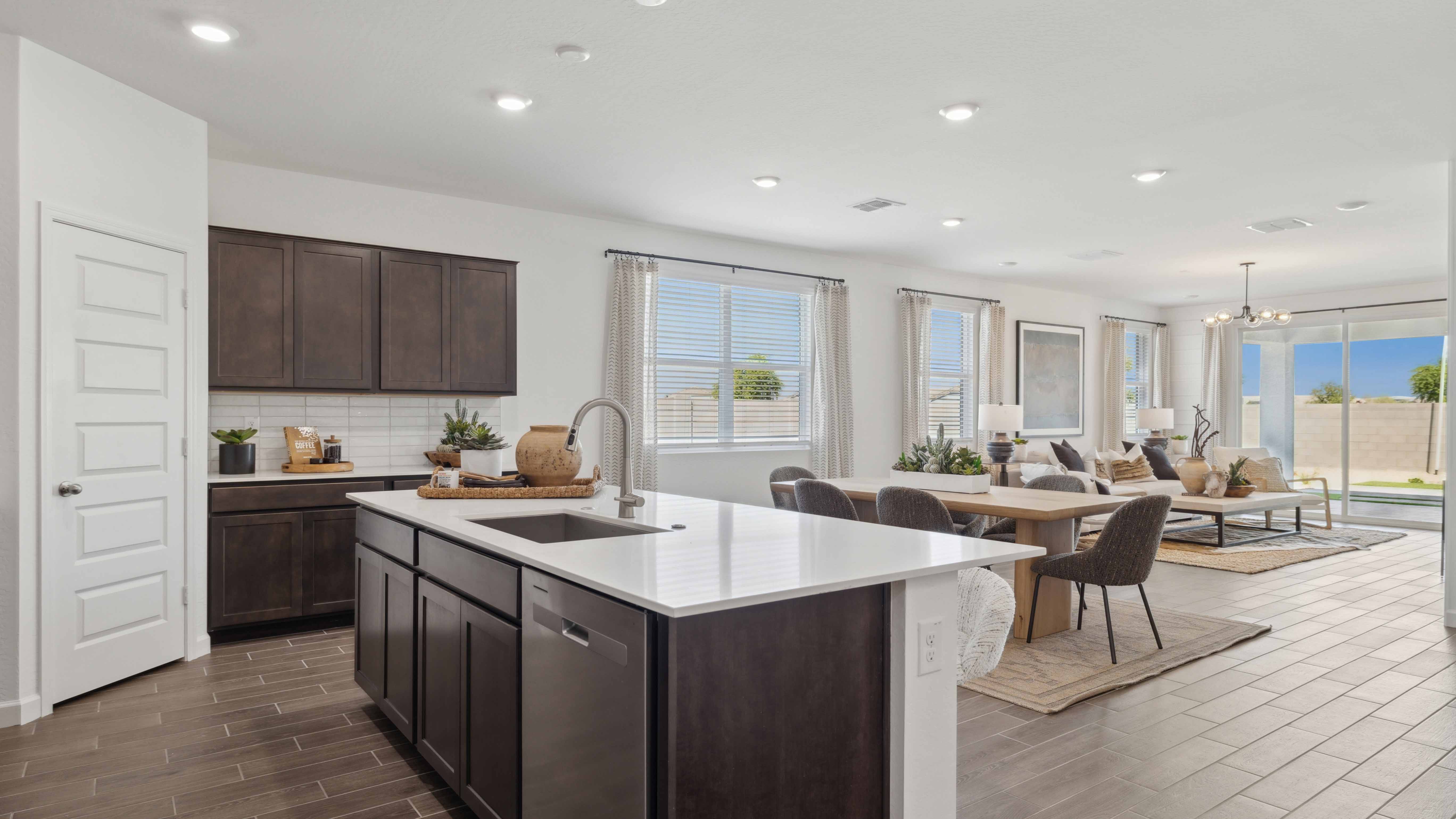 spacious kitchen with large island