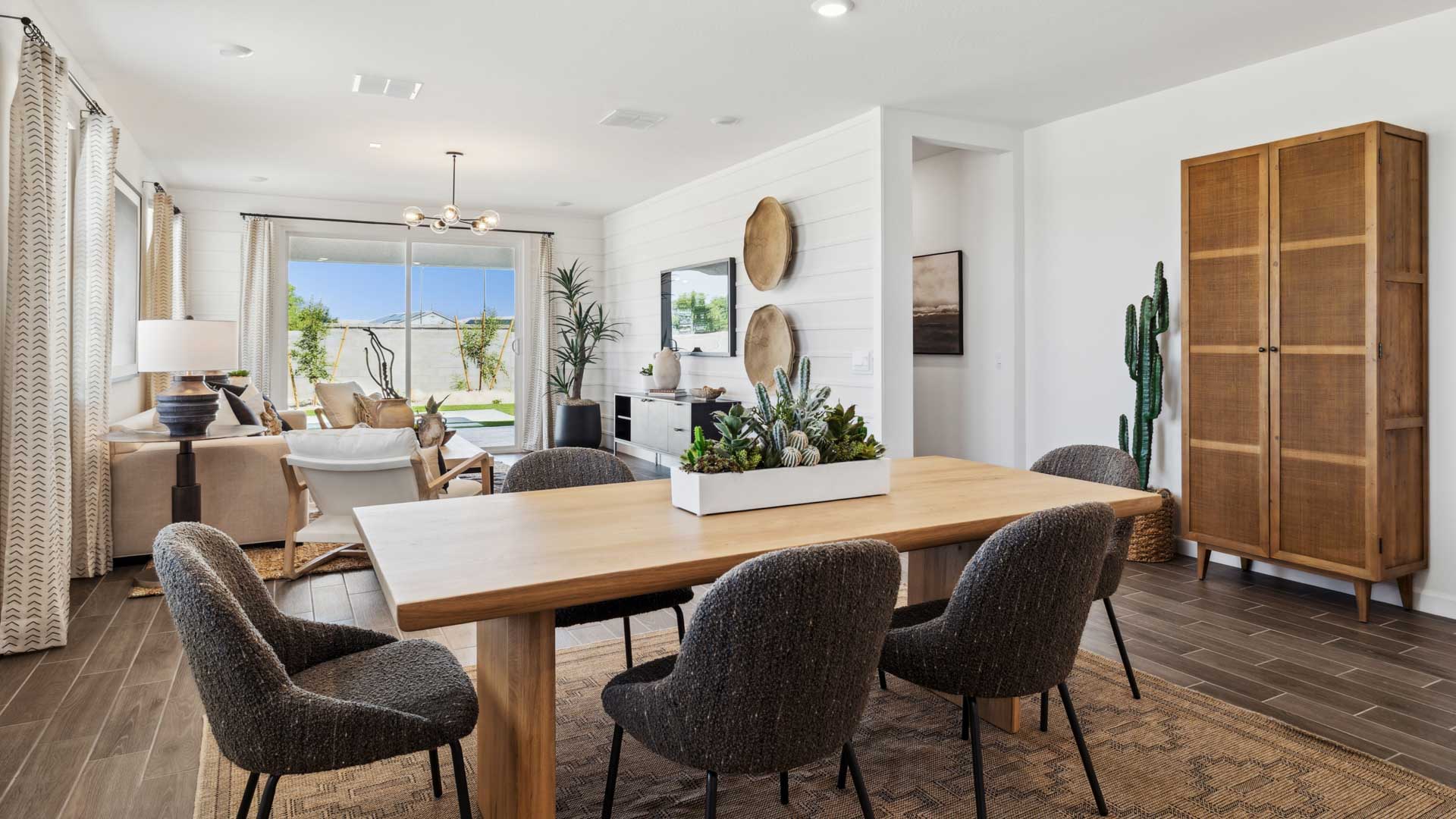Open-concept living and dining room.