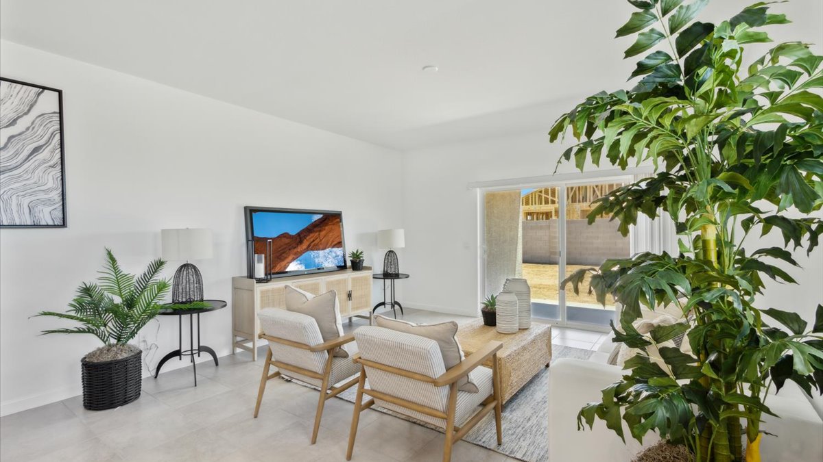 open concept living and dining