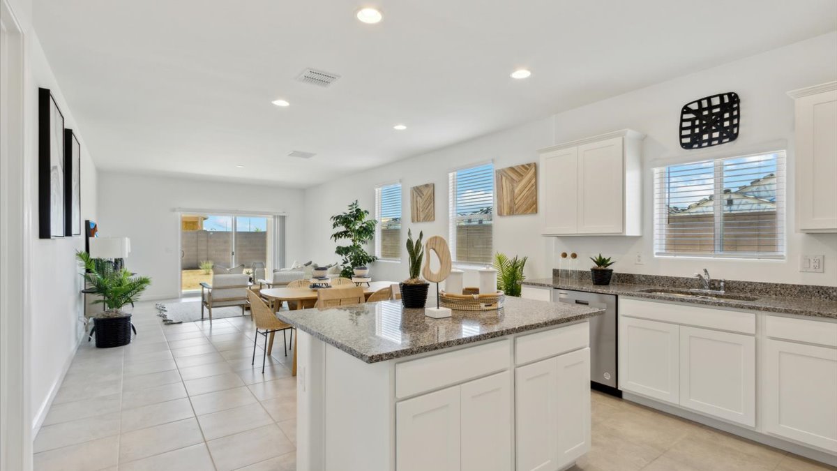 kitchen with large island and walk in closet