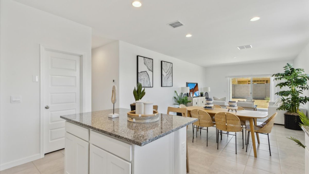 kitchen with large island and walk in closet