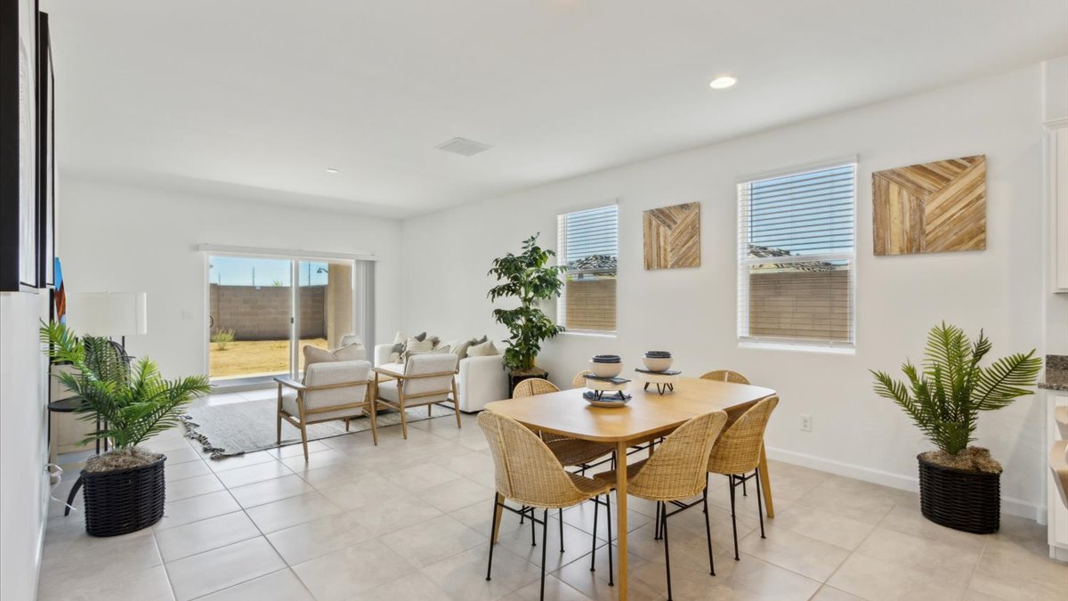 open concept living and dining
