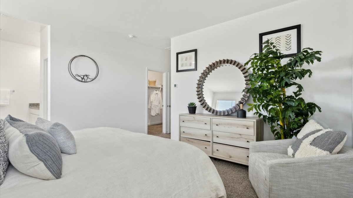 primary suite with walk in closet