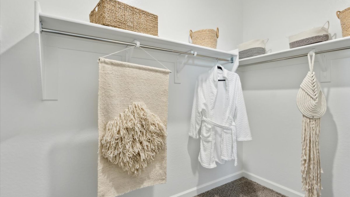 primary suite with walk in closet