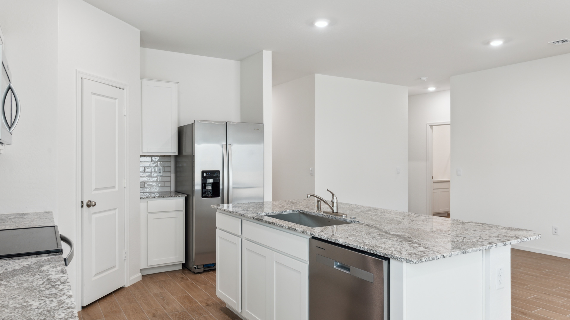 Spacious dining area that connects with the living and living room.