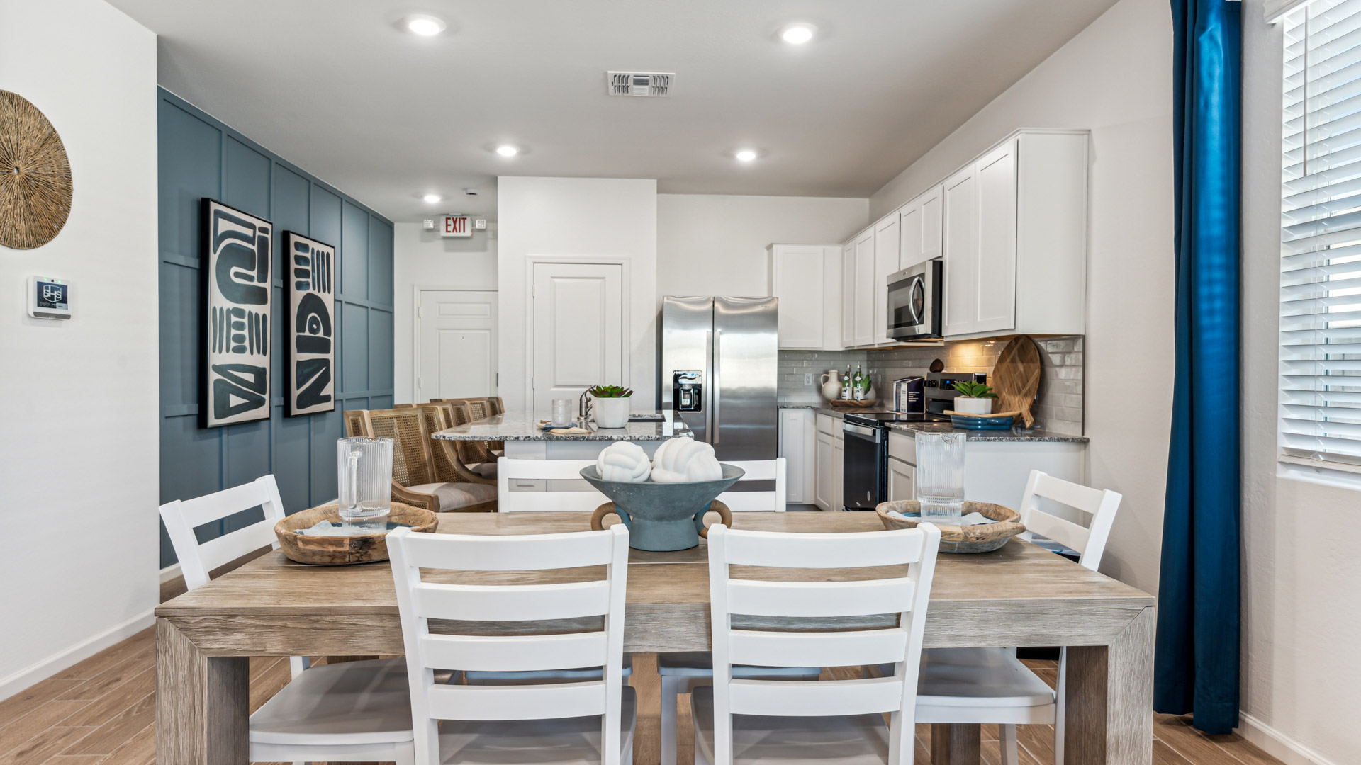 Open concept living and dining room.