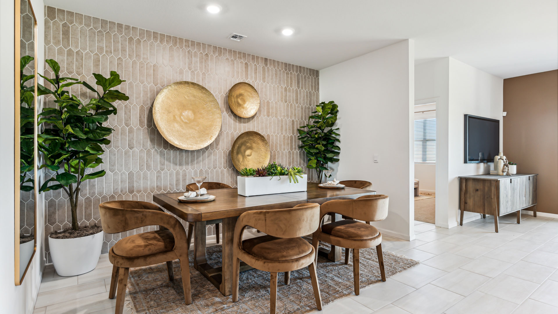 Open-concept dining and living area.