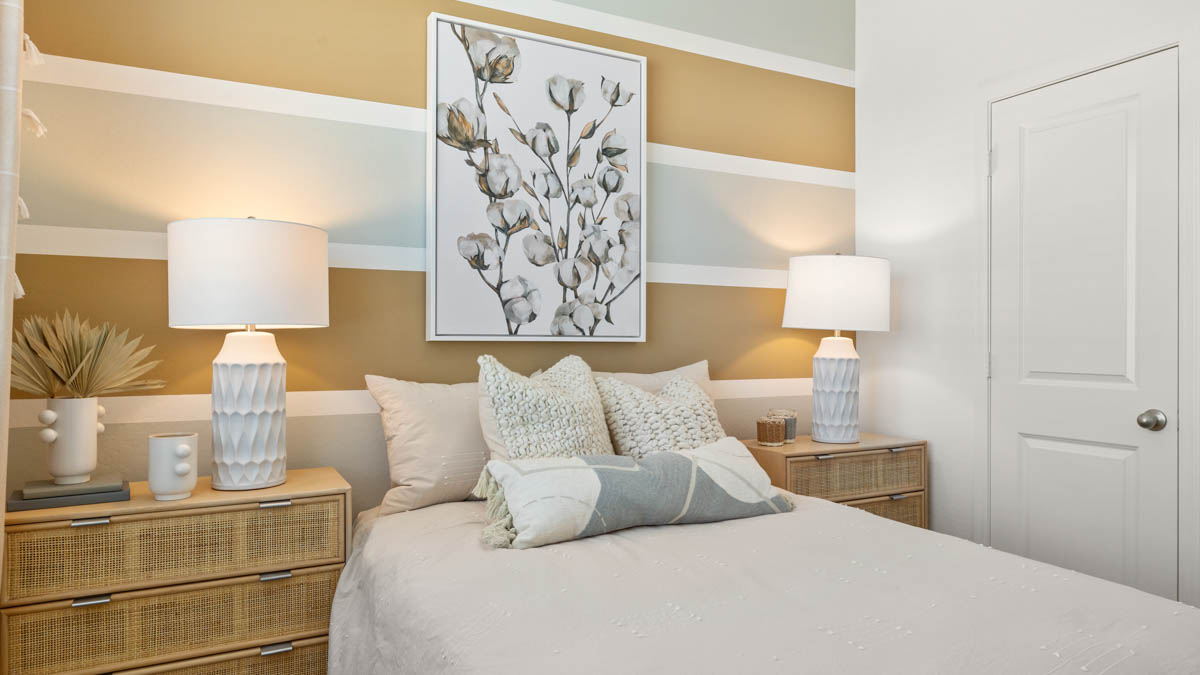 Guest bedroom with a large closet.