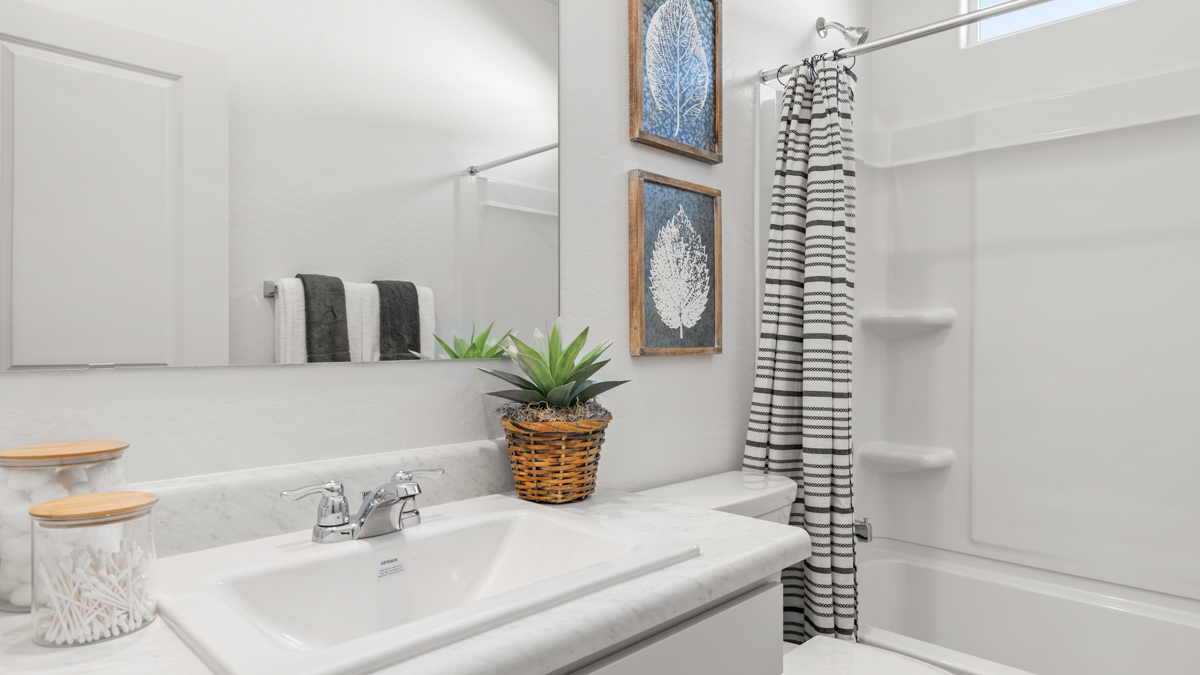guest bathroom with bathtub