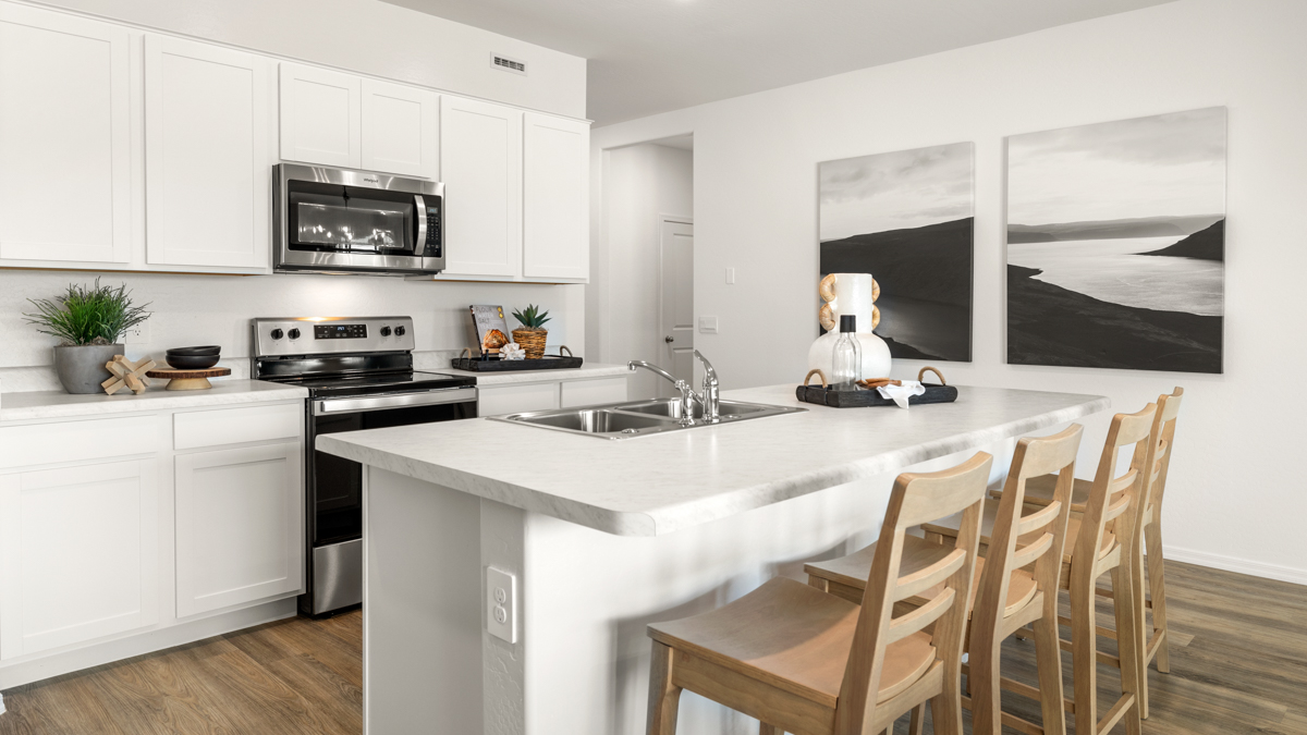 spacious kitchen with large island
