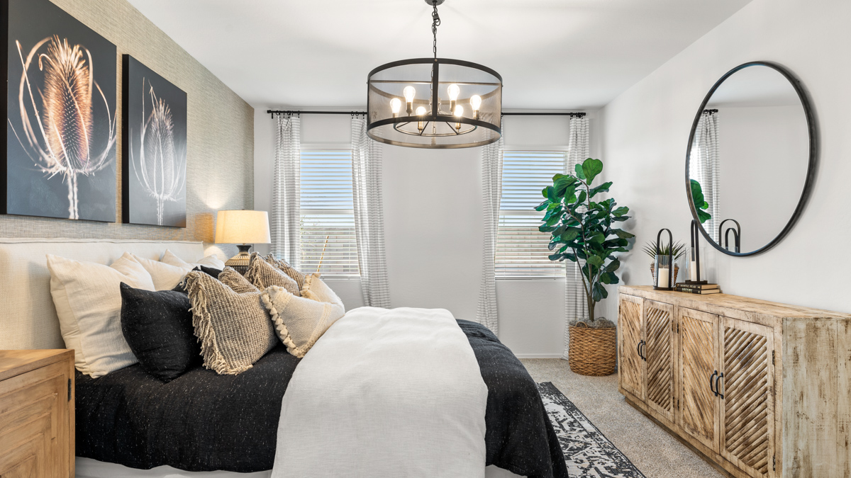 primary suite with walk in closet